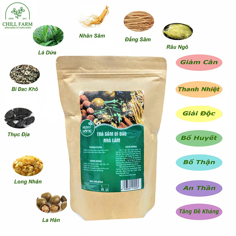 Set Trà Sâm Bí Đao, Quả La Hán Thanh Nhiệt, Mát Gan Giải Độc Nấu 2-4 Lít, Trà Sâm Bí Đao Sạch Nhà Làm