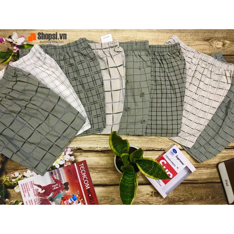 Giá Sỉ - Quần Short Nam - Quần Đùi Caro Vải Cotton - Mặc Nhà Thoải Mái