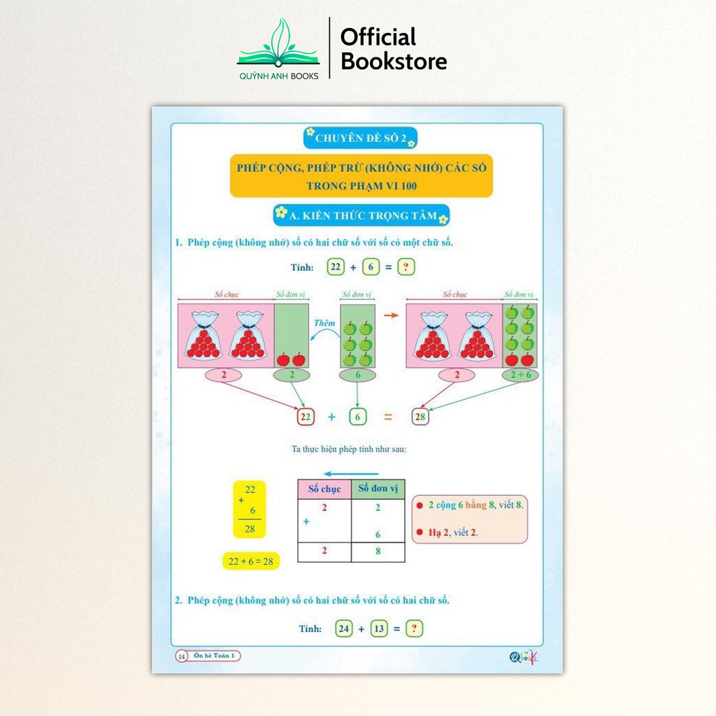 Sách - Combo Ôn hè toán và tiếng việt 1 dành cho học sinh lớp 1 lên lớp 2 (Chương trình mới) - NPH Qbooks