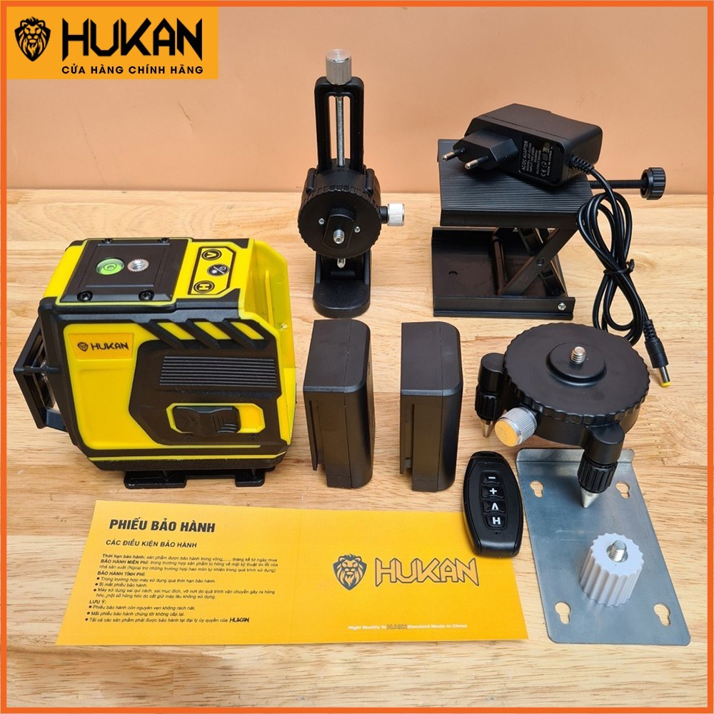 Máy bắn cos, cân bằng laze HUKAN KH-355 tia xanh có điều khiển tia từ xa. Bảo hành 12 tháng.