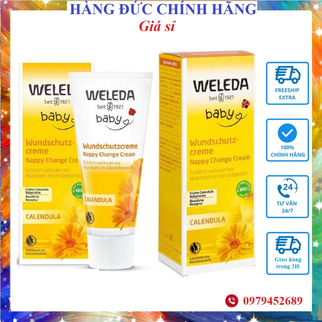 [Nhập Khẩu 100%] Kem chống hăm Weleda dòng hữu cơ cao cấp Mẫu mới- Hàng Đức