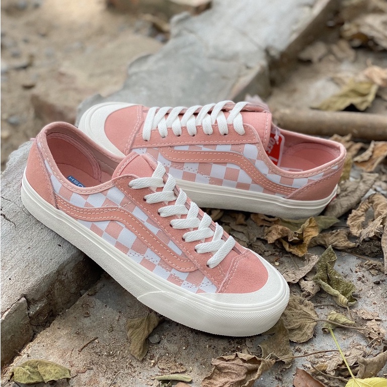 Giày Sneaker Nữ, Giày Vans Caro Hồng Chính Hãng Style Decon Checker Pink cho nữ