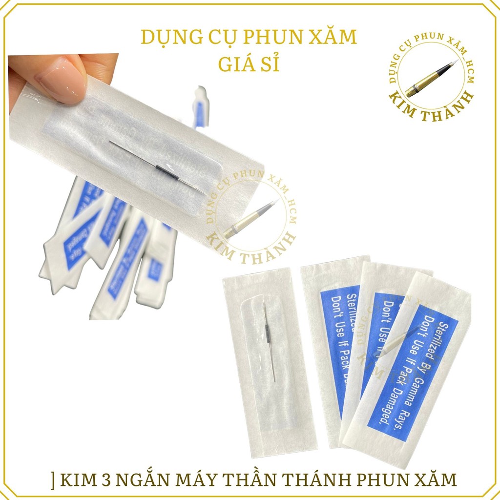 [50-100C] KIM 3 NGẮN MÁY THẦN THÁNH PHUN XĂM (Xanh Dương)