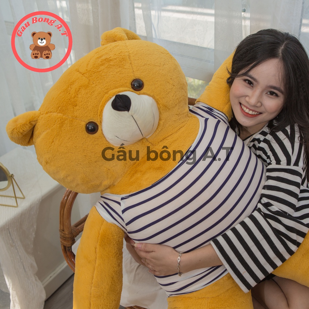 Gấu Bông Teddy - Thú Nhồi Bông Teddy Siêu To Màu Vàng _ size 1m4 _ Gấu Bông A.T _AT004