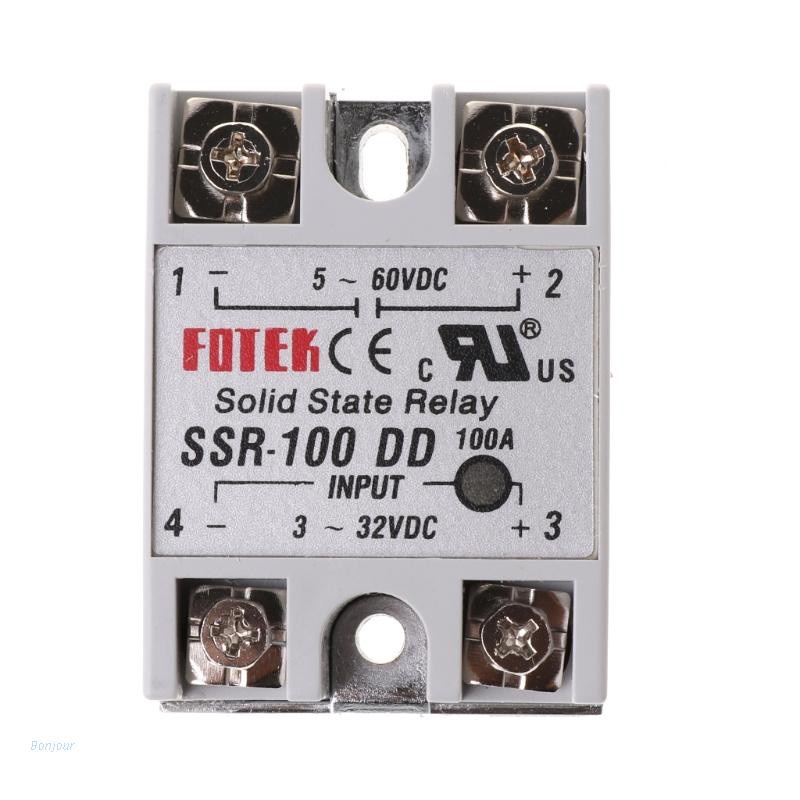 Rơ le trạng thái rắn SSR-100 DD 100A 3-32V DC đầu vào 5-60V DC tiện lợi