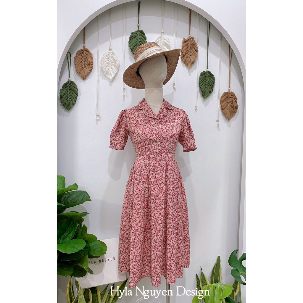 Emily Dress - váy tiểu thư cổ điển hoa hồng