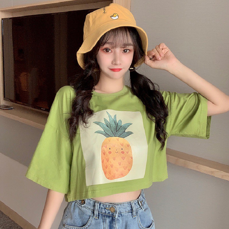 Áo Thun Croptop QUẢ DỨA Form Rộng Hot Trend - VIETCENTRE | BigBuy360 - bigbuy360.vn