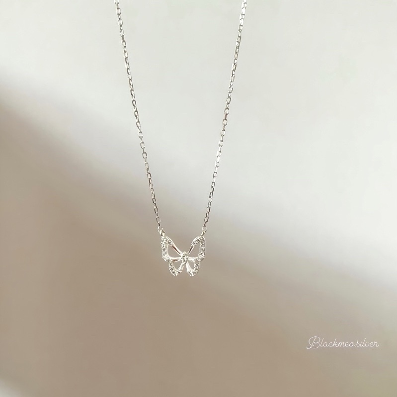 Dây chuyền nữ bạc, dây chuyền bướm pha lê đính đá pha lê nhân tạo siêu đẹp