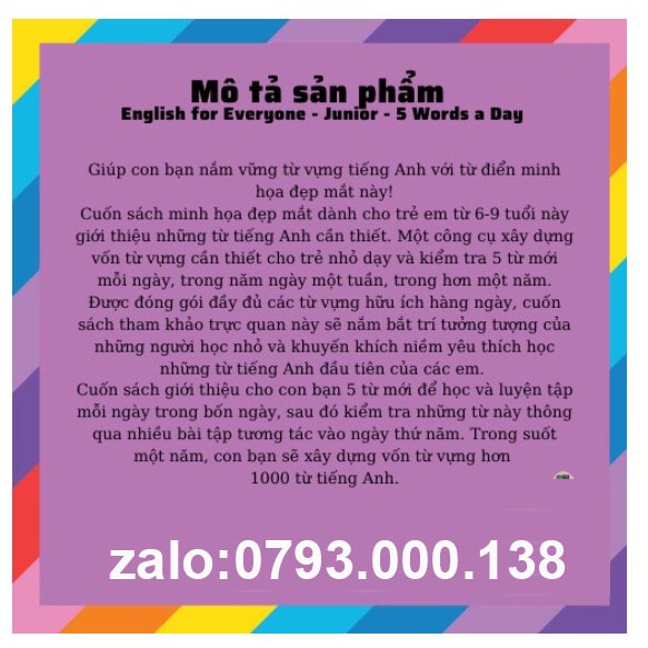 #ENGLISH FOR EVERYONE JUNIOR 5 WORD A DAY - Full Colours + Mp3