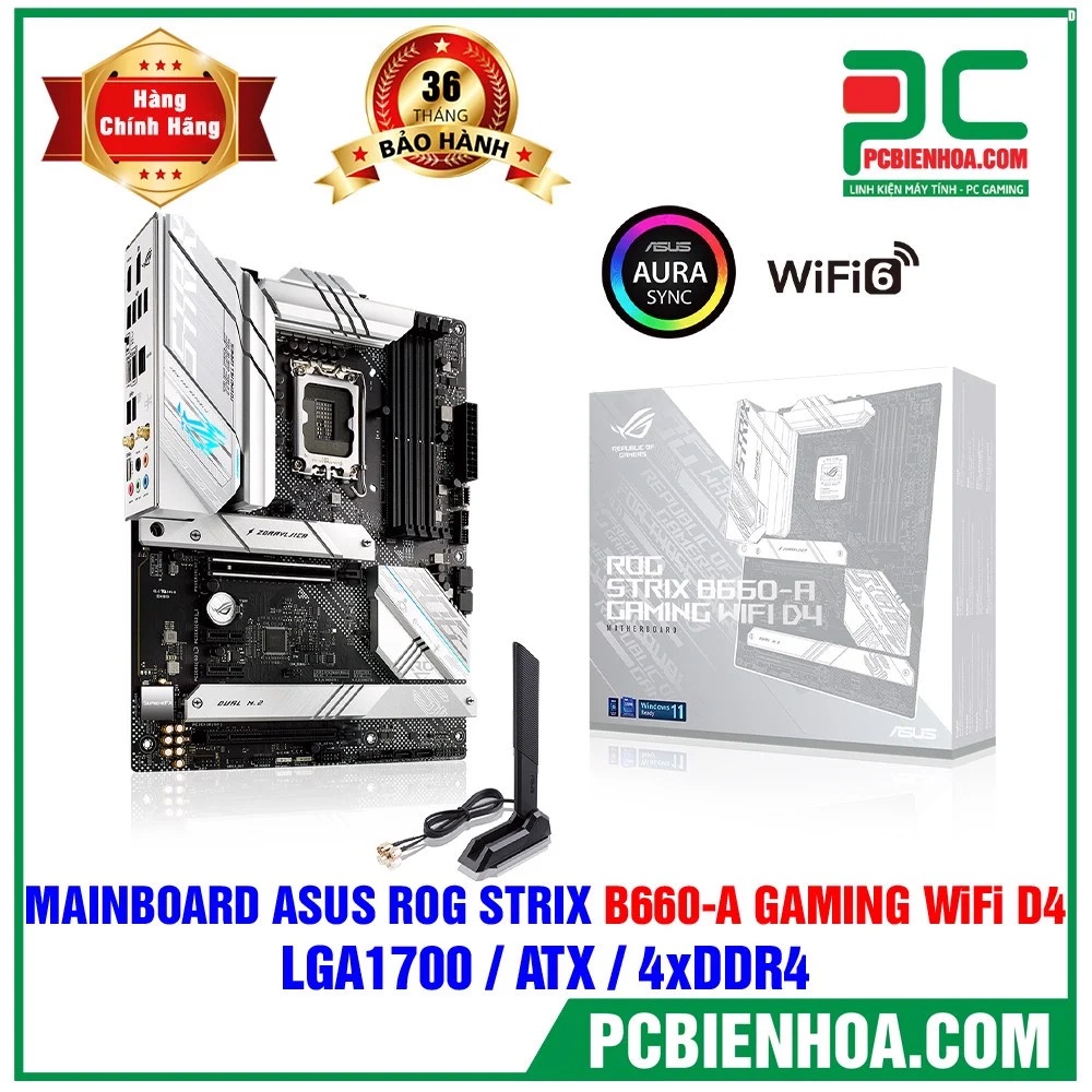 Mainboard - Bo mạch chủ Asus ROG STRIX B660-A GAMING WIFI D4- hàng chính hãng 36T
