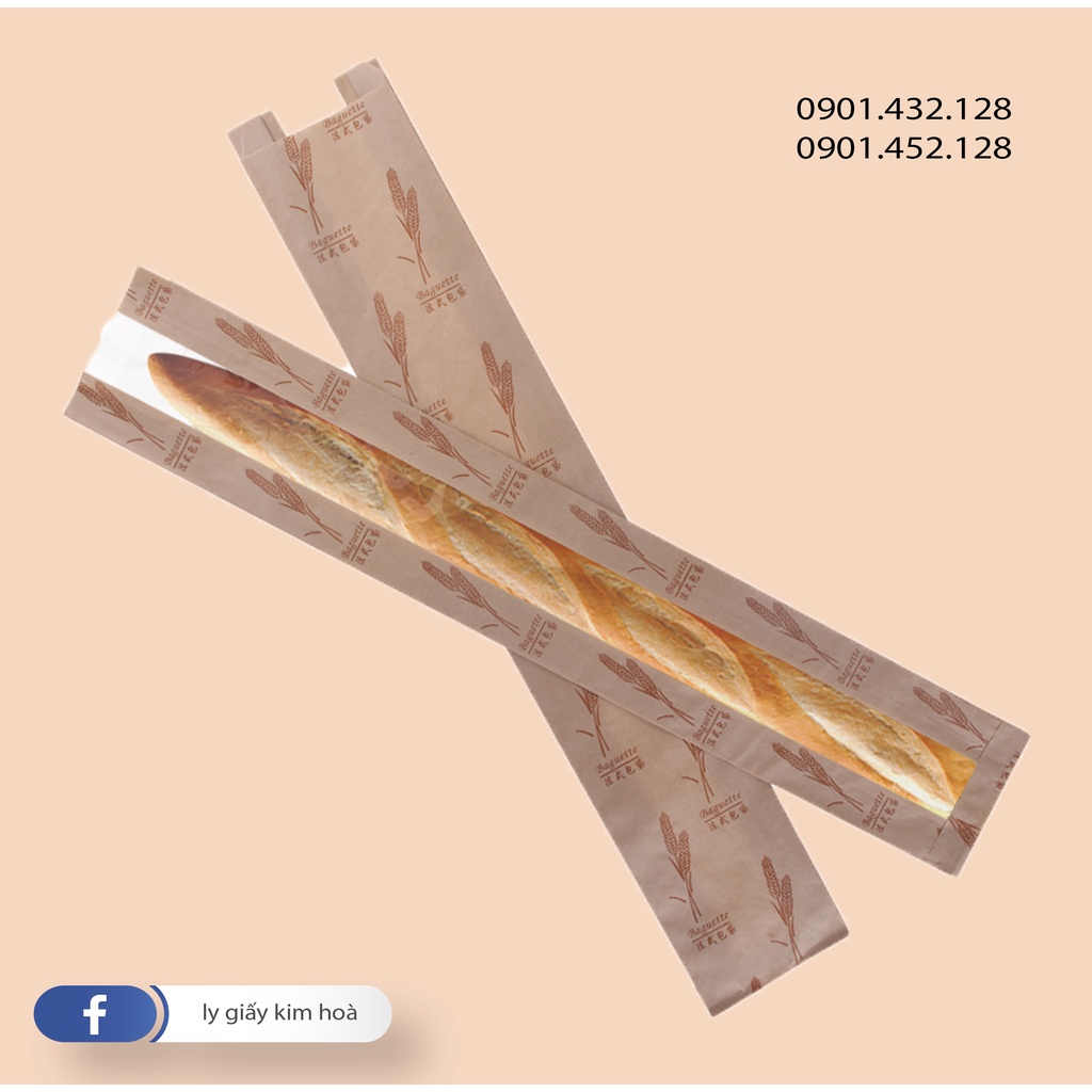 50 cái túi bánh mì que cửa sổ