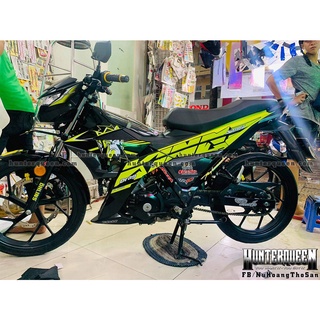 Tem xe Raider FI. King Drag. Xe đen vàng