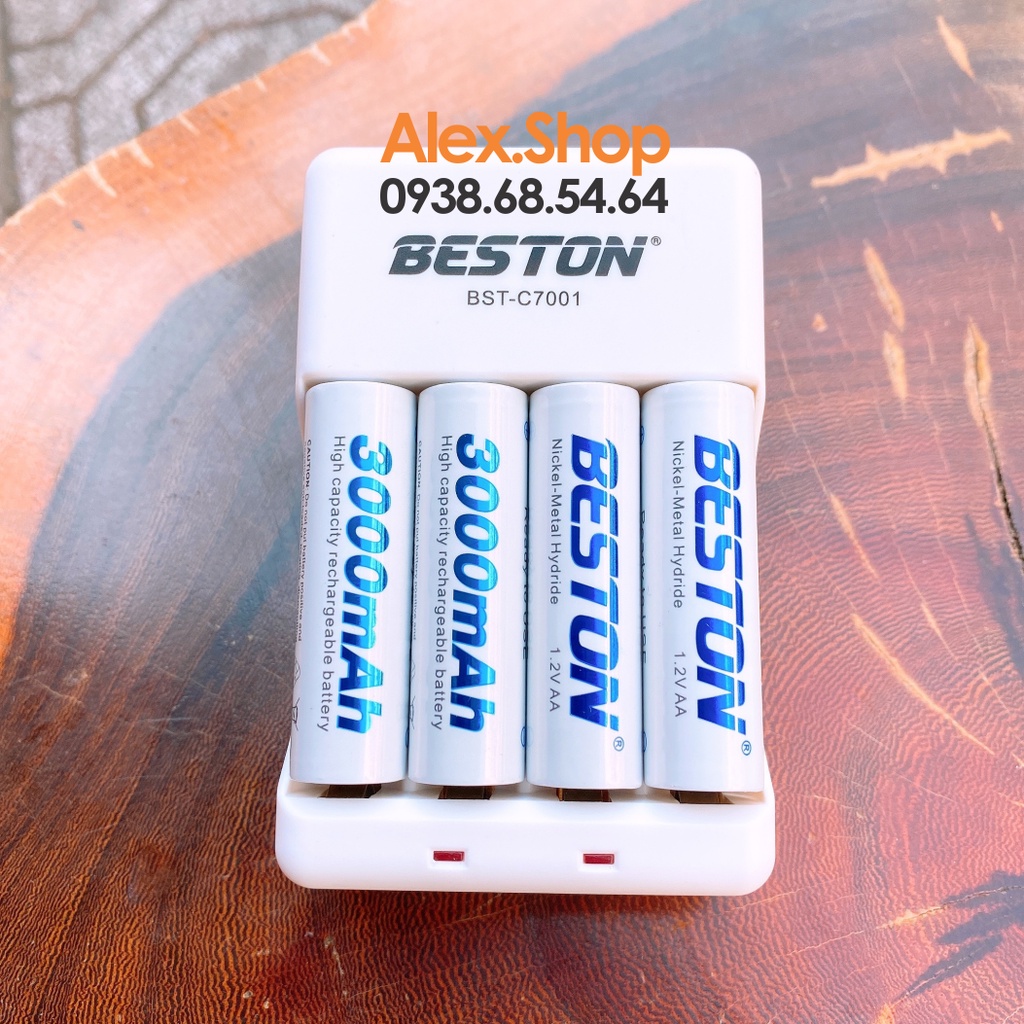 💥Xả Lỗ💥Bộ Pin Sạc BESTON AA/AAA 3300/3000/1200/1300/1100mAh Pin Sạc Hoặc Kèm Sạc