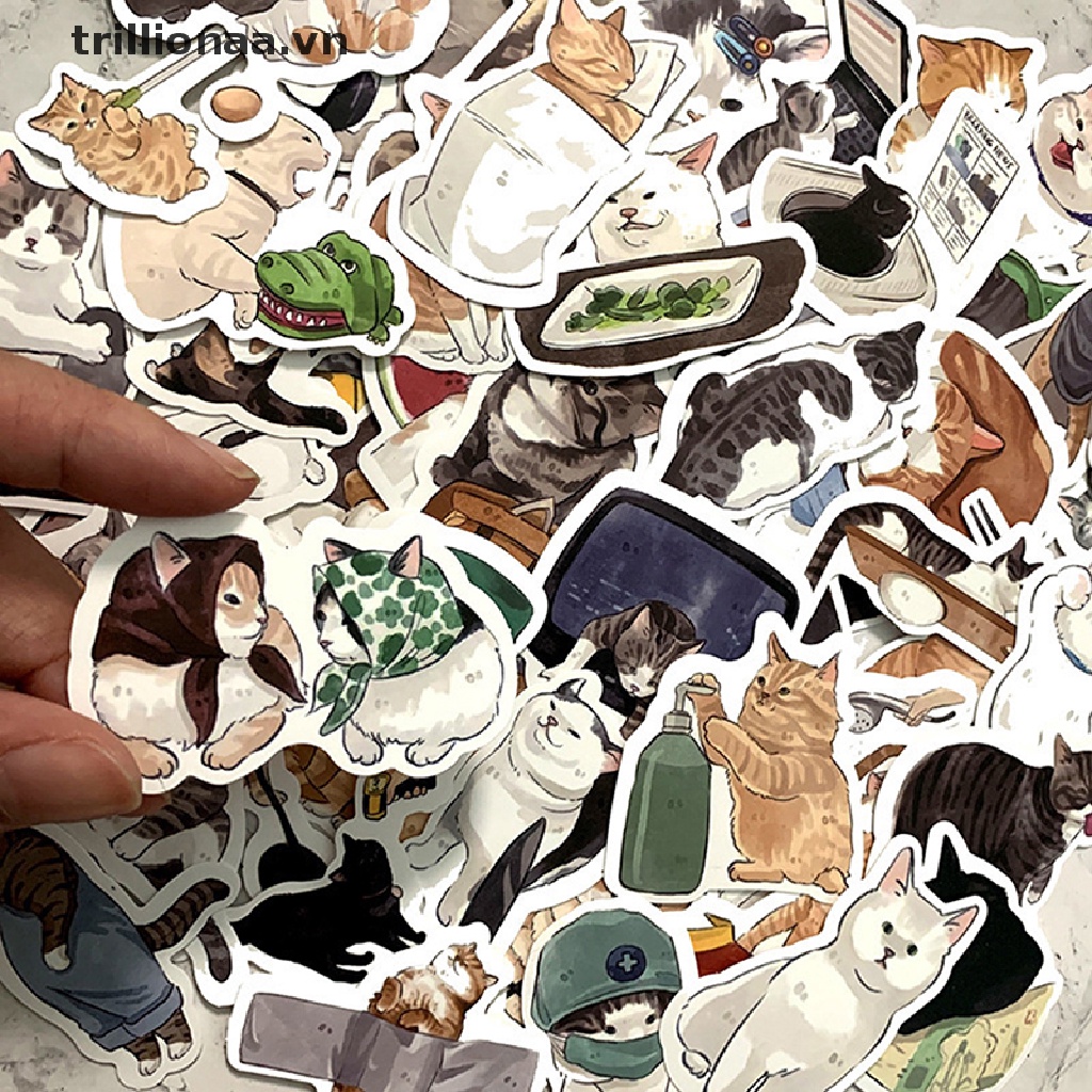 【trillionaa】 Cute pet kitten cute sticker suitcase mobile phone case stationery decoration .