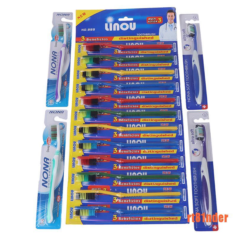 Bộ 10 Bàn Chải Đánh Răng Lông Siêu Cứng Chất Lượng Cao