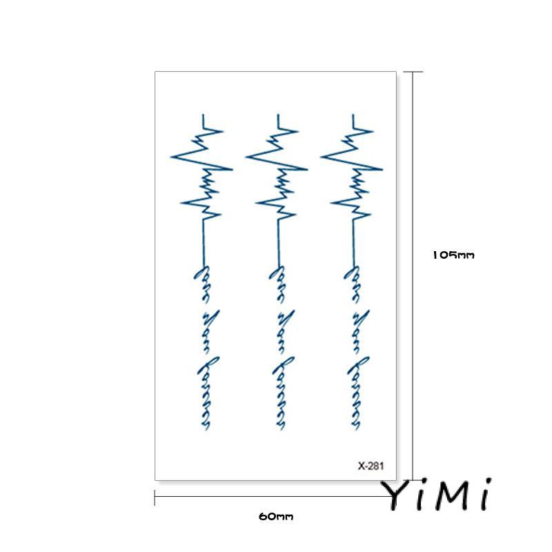 Miếng dán hình xăm tạm thời hình chữ cái tiếng anh