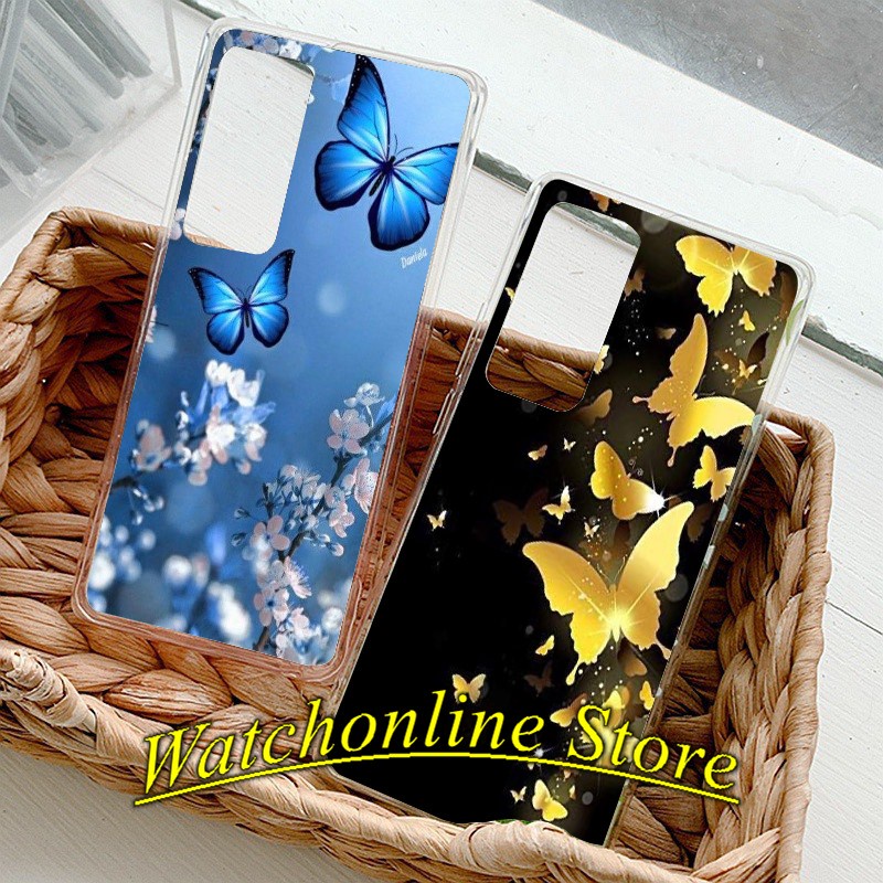 Ốp lưng silicon Samsung Galaxy A04S M23 M33 M53 A33 A13 A23 A03 S21Fe A53 A02s A03s A12 A22 M12 M32 A02 M02 in hình Bướm