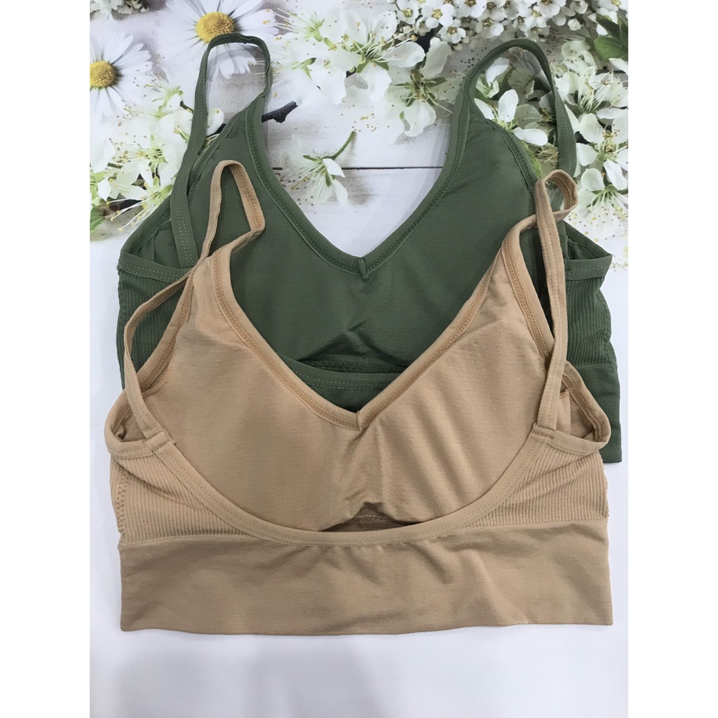 Áo bra khứa cotton khoét lưng sâu, áo lót tăm bralette co dan tập gym, yoga, Leblur