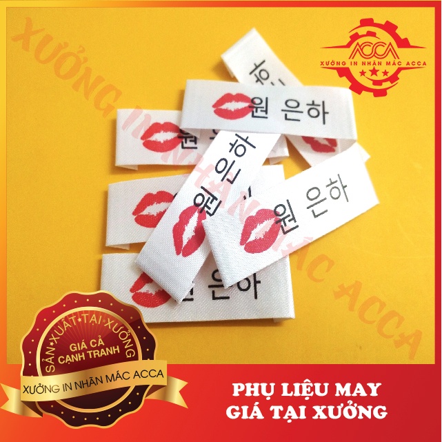500 Mác chữ Hàn, mác Quảng Châu bán sẵn, nhận in nhãn mác quần áo theo yêu cầu, miễn phí thiết kế Logo thương hiệu