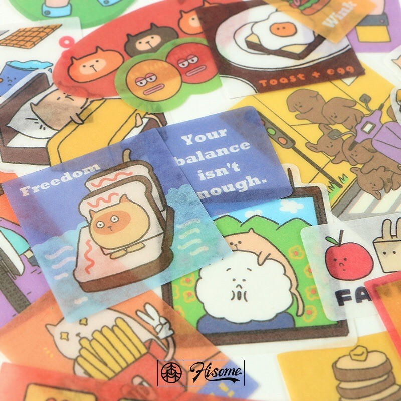 Túi 20 sticker hình dán tấm to kẻ lười biếng