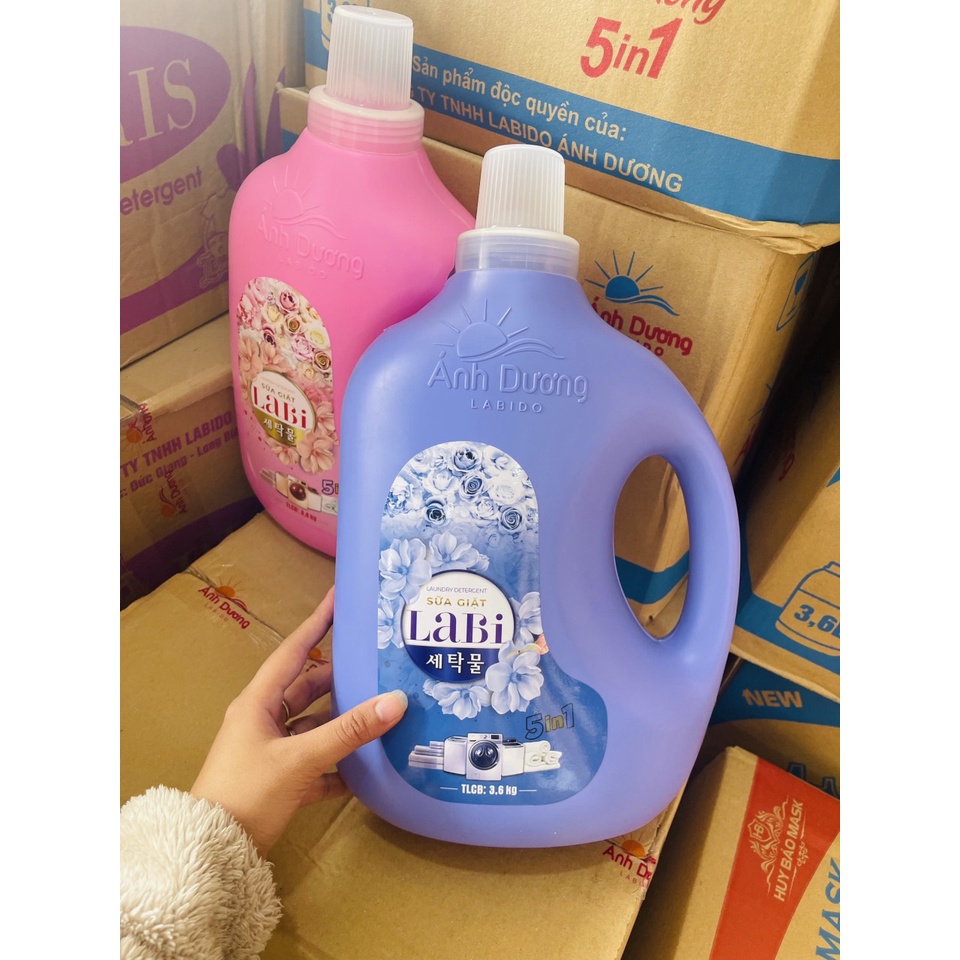 NƯỚC GIẶT LABI CÔNG NGHỆ NHẬT BẢN - THƠM NGÁT & MỀM VẢI CAN 3,6L.