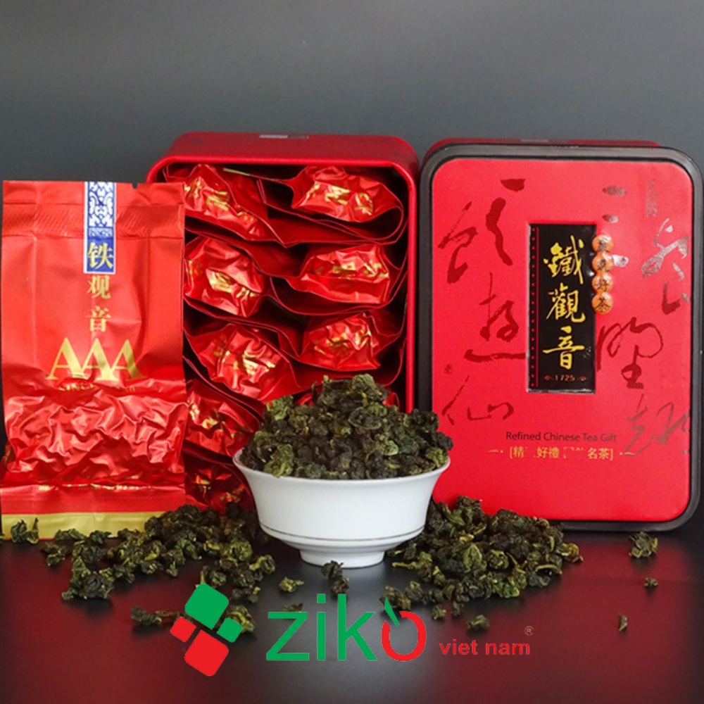 Trà Thiết Quan Âm Hộp sắt sang trọng 75 gram 10 túi chất lượng nhất Hà Nội hàng loại một