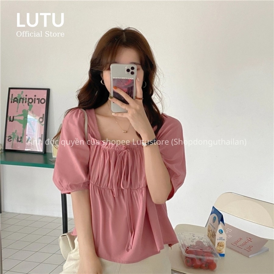 Áo Sơ Mi Nữ Cổ Vuông Bèo Tay Lỡ Dáng Baby Doll Dễ Thương Phong Cách Hàn Quốc | BigBuy360 - bigbuy360.vn