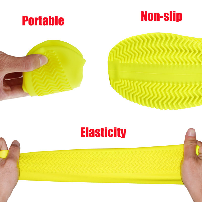 1 Cặp Vỏ Bọc Giày Đi Mưa Bằng Silicone Chống Trượt Có Thể Tái Sử Dụng Nhiều Lần