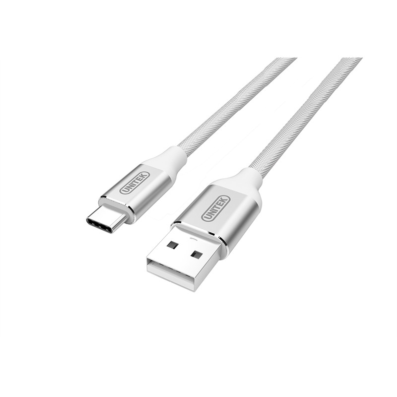 Cáp sạc và truyền dữ liệu USB sang Type C Unitek 1m YC 4025 màu xám, tráng, hồng