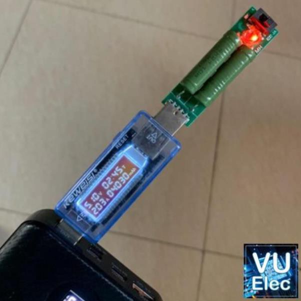 Tải Giả Lập 1A/2A Dùng Test Pin Sạc Dự Phòng, Cốc Sạc, Xả Nhanh Điện Áp Cell Pin 18650