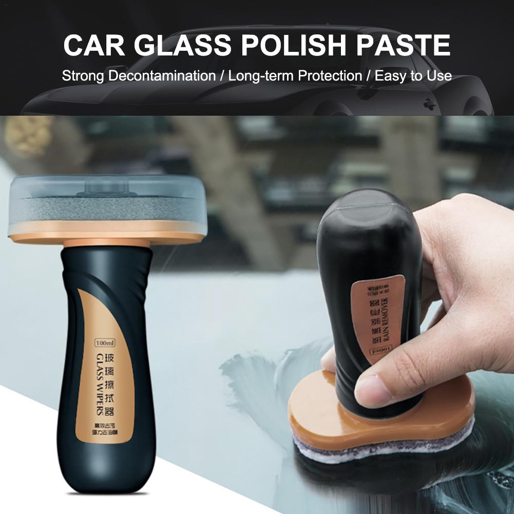 ღfengciღCar Glass Polish Paste Cleaning Paste Wax Glass Care Oil Remover Window Film Oil-Proof Film Agent Water Hydrophobic Paint for Auto 100mL