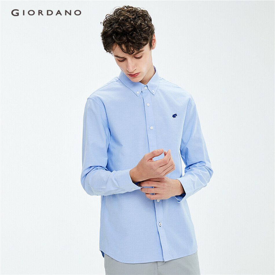 Áo Sơ Mi GIORDANO 01041178 Dáng Ôm Vải Oxford Thêu Hình Ếch | BigBuy360 - bigbuy360.vn
