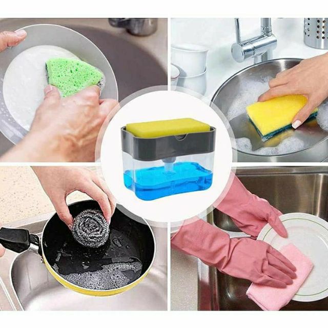 Khay Đựng Nước Kèm MIếng Rửa BÁt Thông minh_Hộp đựng nước rửa bát