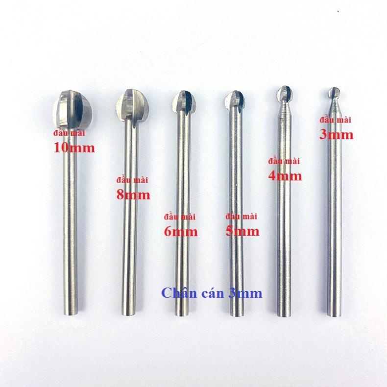 mũi khắc phay gỗ cán 3mm hình quả đào tròn