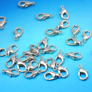 Set 100 Móc Khóa Càng Cua Mạ Bạc 12mm Làm Trang Sức Tiện Dụng