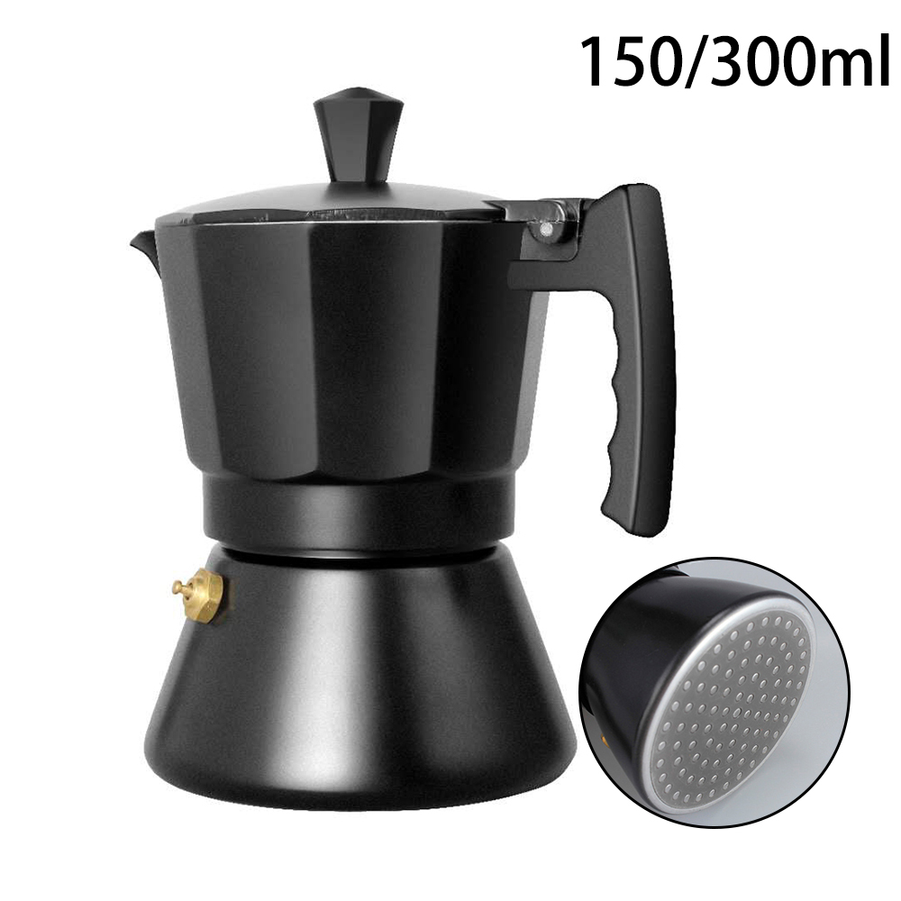 Bình Pha Cafe Phê Nóng Moka Espresso 150 / 300ml Bằng Nhôm Cảm Biến