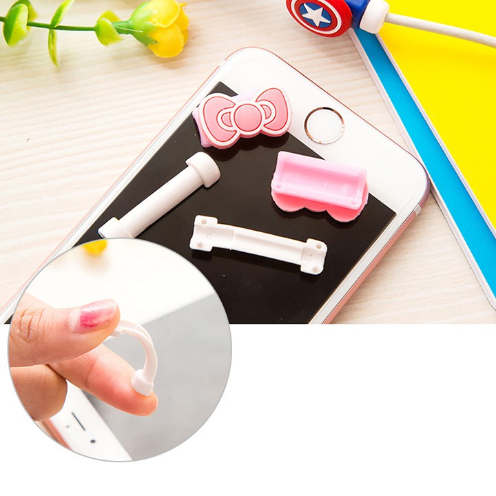 Bọc chân sạc dây điện thoại silicon chống đứt gãy hoạt hình thú cưng cute dễ thương  youngcityshop 30.000