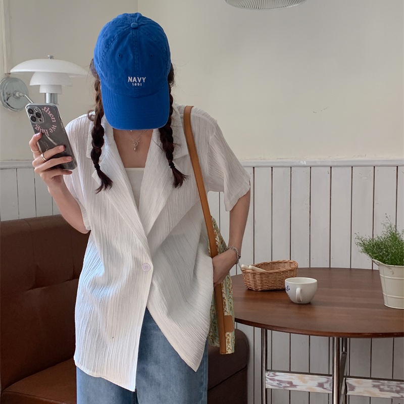 Áo khoác blazer SUXI ngắn tay đơn giản phong cách cổ điển thời trang mùa hè cho nữ