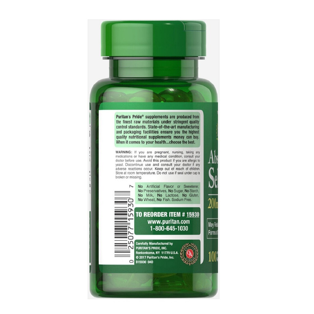 Viên uống hỗ trợ ngăn ngừa ung thư, tăng cường sức đề kháng, hỗ trợ tim mạch và mắt Absorbable Selenium 100 v HSD4/2019 | Thế Giới Skin Care