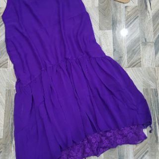 Đầm suông 2 dây phối ren bèo