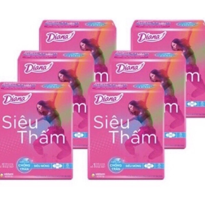 [Chính hãng]Unicharm Băng vệ sinh Diana siêu thấm siêu mỏng có cánh/ gói 8 miếng