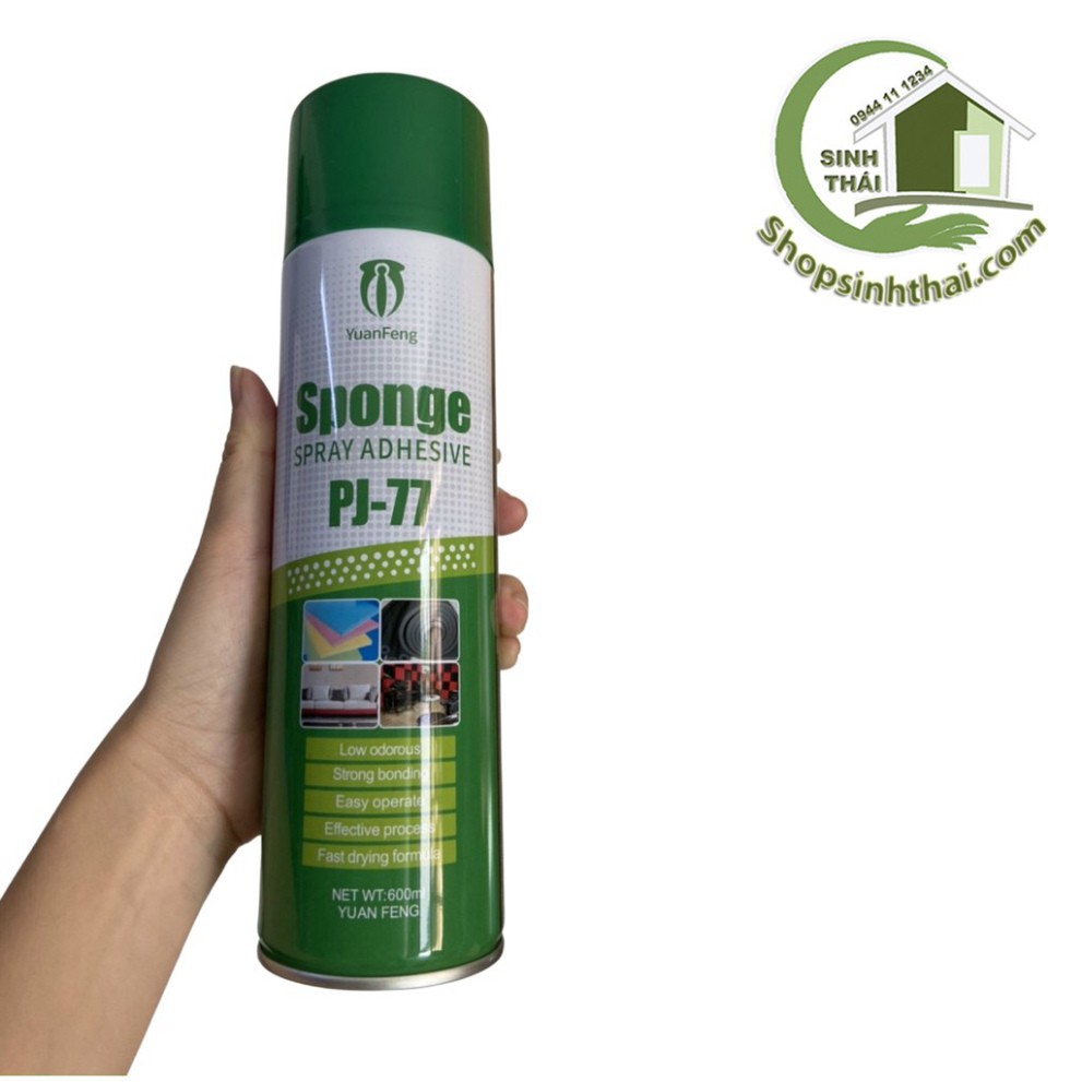 Chai keo xịt dán xốp dán tường, giấy, thảm nỉ, thảm simili, vải, gỗ, mút cách âm - keo dán xịt đa năng PJ - 77