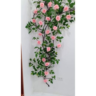 Dây hoa hồng leo cao cấp giả trang trí dài 3m -Hoa giả
