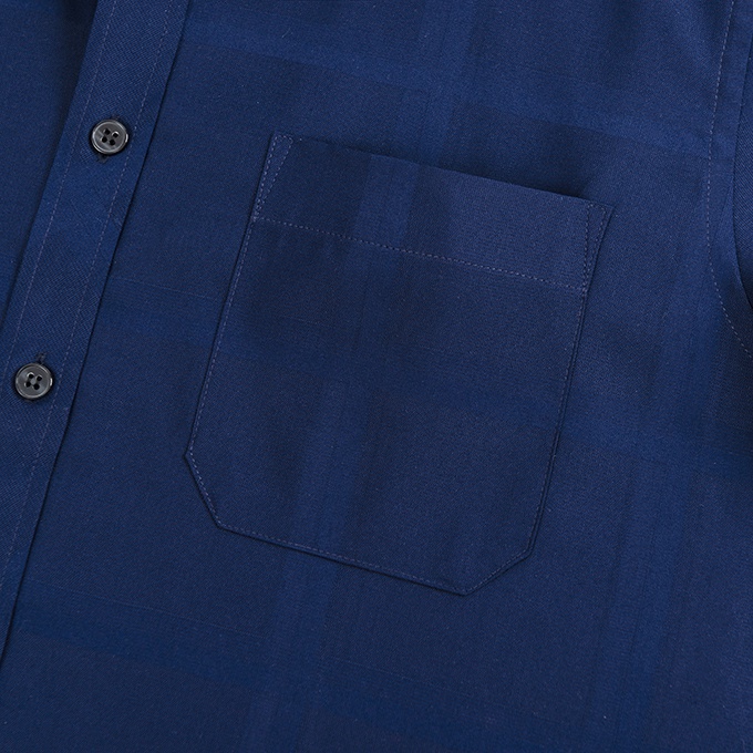 Áo Sơ Mi Nam Công Sở Trung Niên Dài Tay Xanh Tím Kẻ Caro Chìm Chìm Thương Hiệu Anton – YAT201