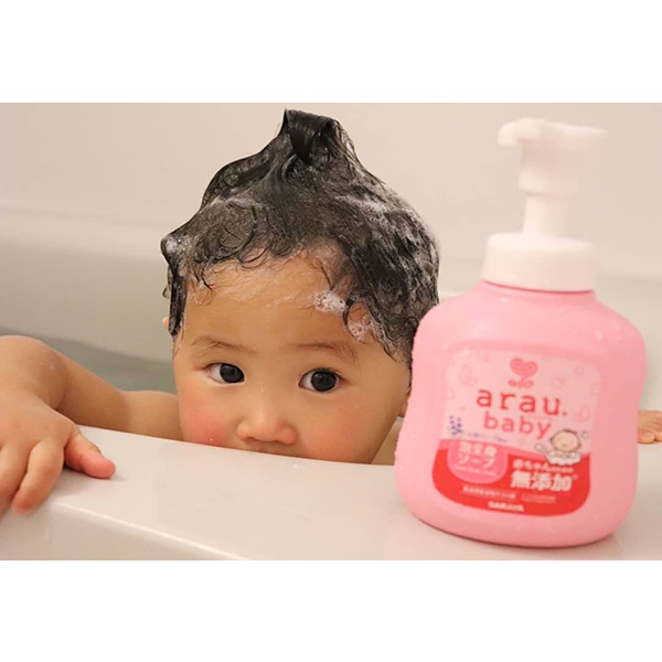 Sữa tắm gội thảo mộc Arau baby chai tạo bọt 450ml/ bảo vệ làn da mỏng manh của trẻ - Herbaby