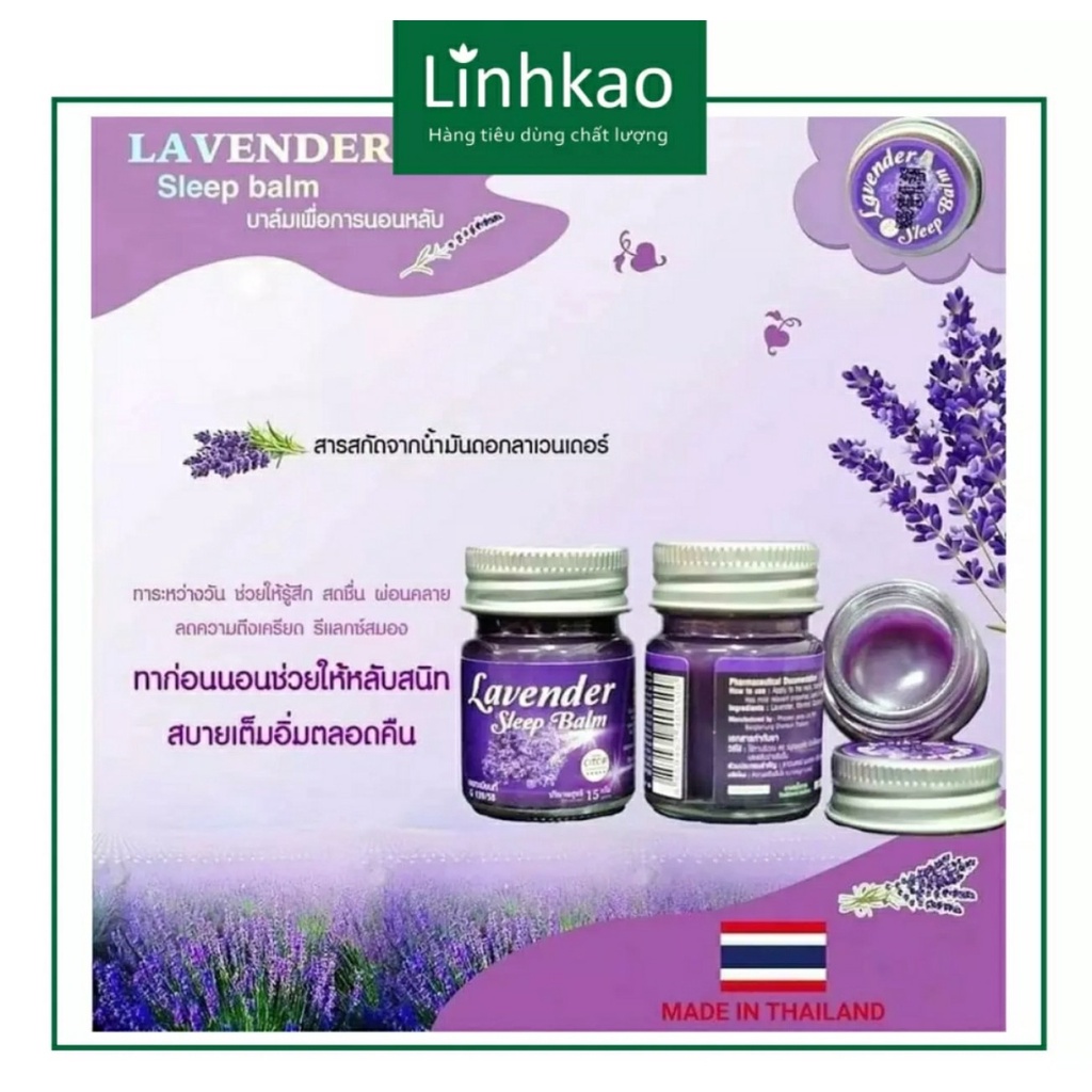 6 DẦU NGỦ NGON LAVENDER SLEEP BALM THÁI LAN 15G