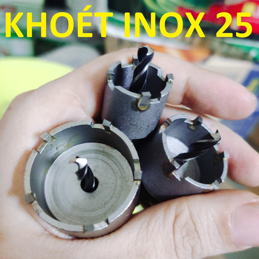 Mũi khoét inox 25 , khoét sắt, nhôm, tôn, đầu hợp kim, mũi khoét kim loại 25mm, hàng phổ thông