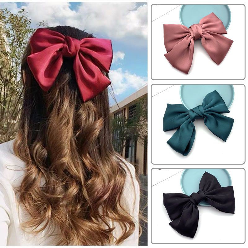 Kẹp Tóc Hình Nơ Vải Satin Phong Cách Lolita