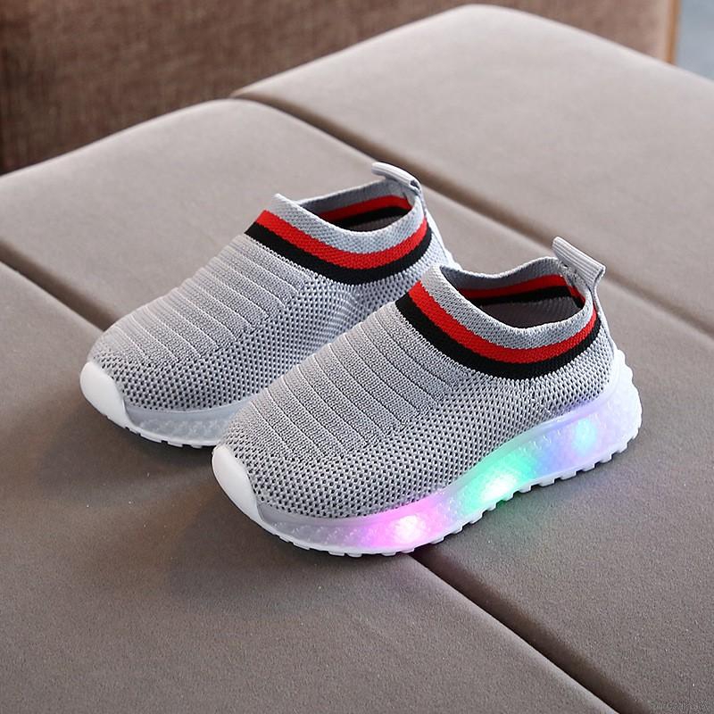 Giày thể thao có đèn LED phát sáng phong cách Hàn Quốc cho bé trai và bé gái