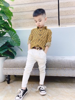 sơ mi dior cao cấp cho bé